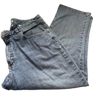 Village Sport Jeans Womens Size 12 Capri Mid Rise Blue Medium Stretch Denim Pant